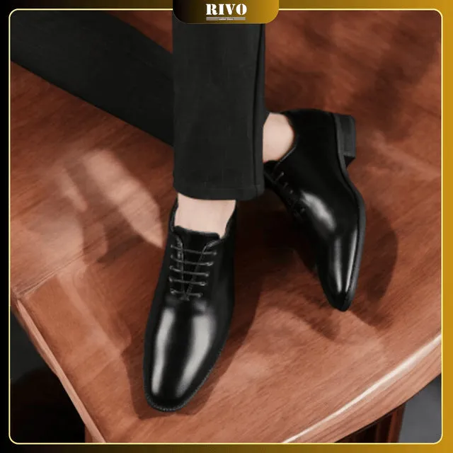 👞 Men’s Hand-Polished Leather Business Shoes – Formal Lace-Up Dress Shoe