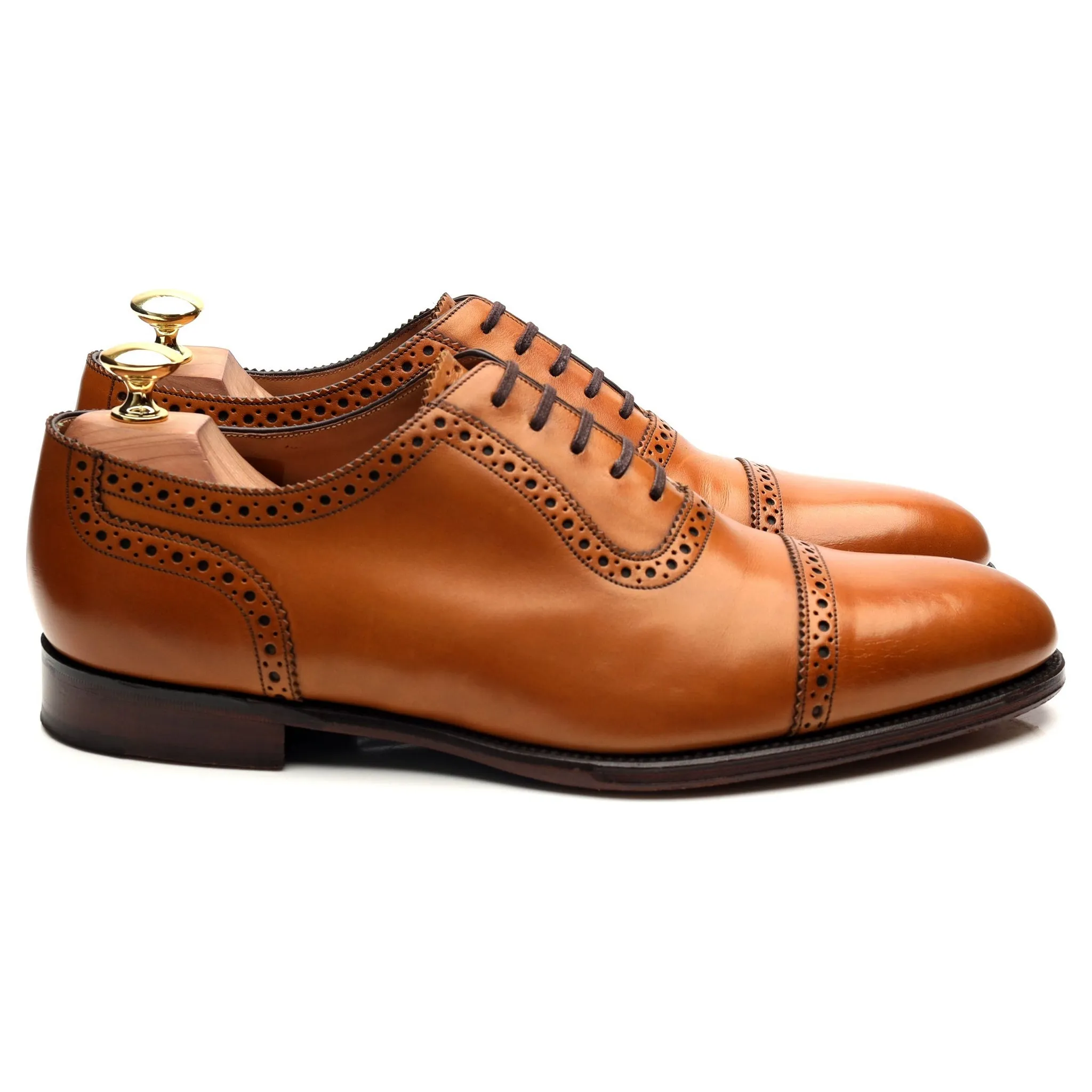 1880 Export Grade 'Trinity' Tan Brown Leather Oxford Brogues UK 8.5 F