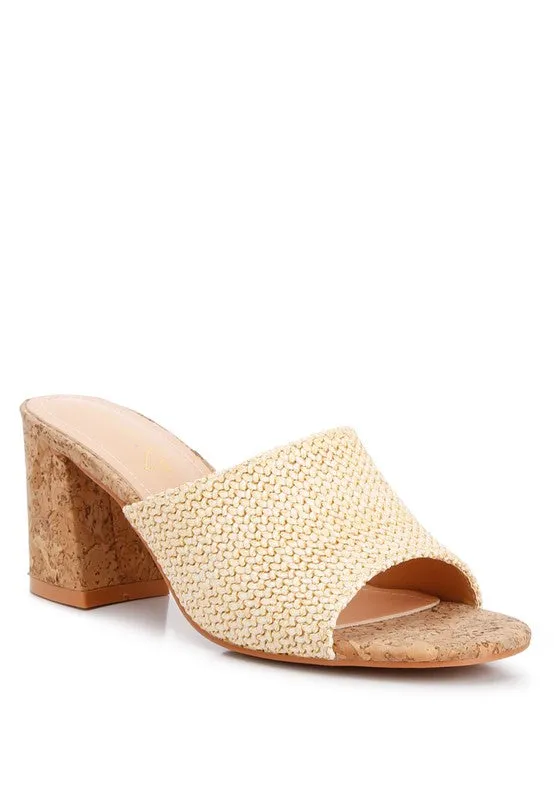 Addie Raffia Slip On Sandals | URBAN ECHO SHOP