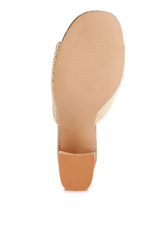 Addie Raffia Slip On Sandals | URBAN ECHO SHOP
