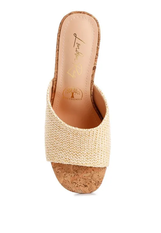 Addie Raffia Slip On Sandals | URBAN ECHO SHOP