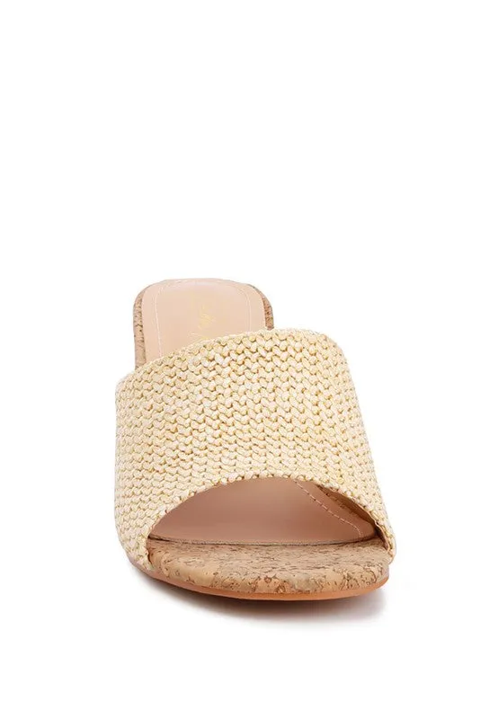 Addie Raffia Slip On Sandals | URBAN ECHO SHOP