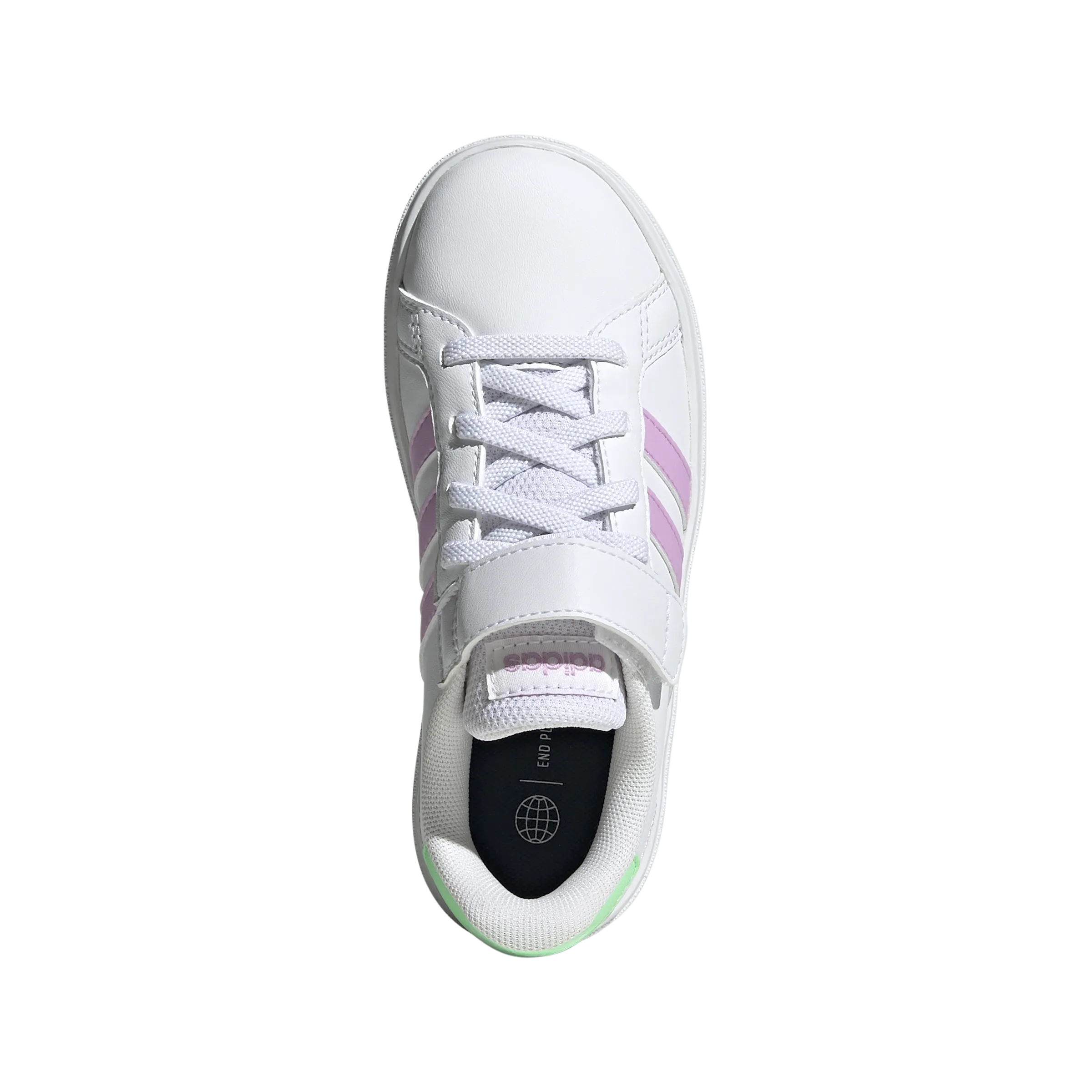 adidas Grand Court 2.0 EL Kids Trainers - Girls - White/Liliac/Beam Green