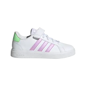 adidas Grand Court 2.0 EL Kids Trainers - Girls - White/Liliac/Beam Green