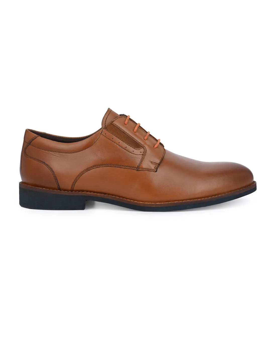 Alberto Torresi Horwik Series Tan Crust Leather Plain Lace-Up