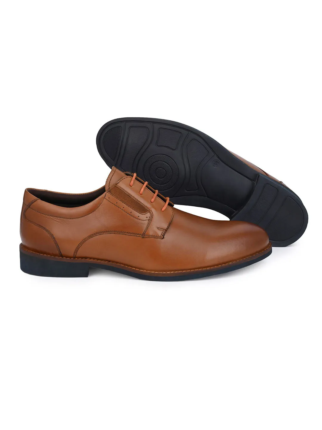 Alberto Torresi Horwik Series Tan Crust Leather Plain Lace-Up