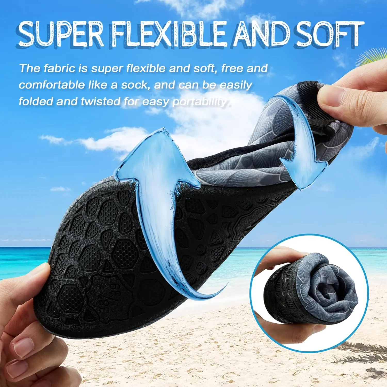 ANLUKE Water Shoes Barefoot Aqua Yoga Socks Quick-Dry Beach Swim Surf Shoes for Women Men