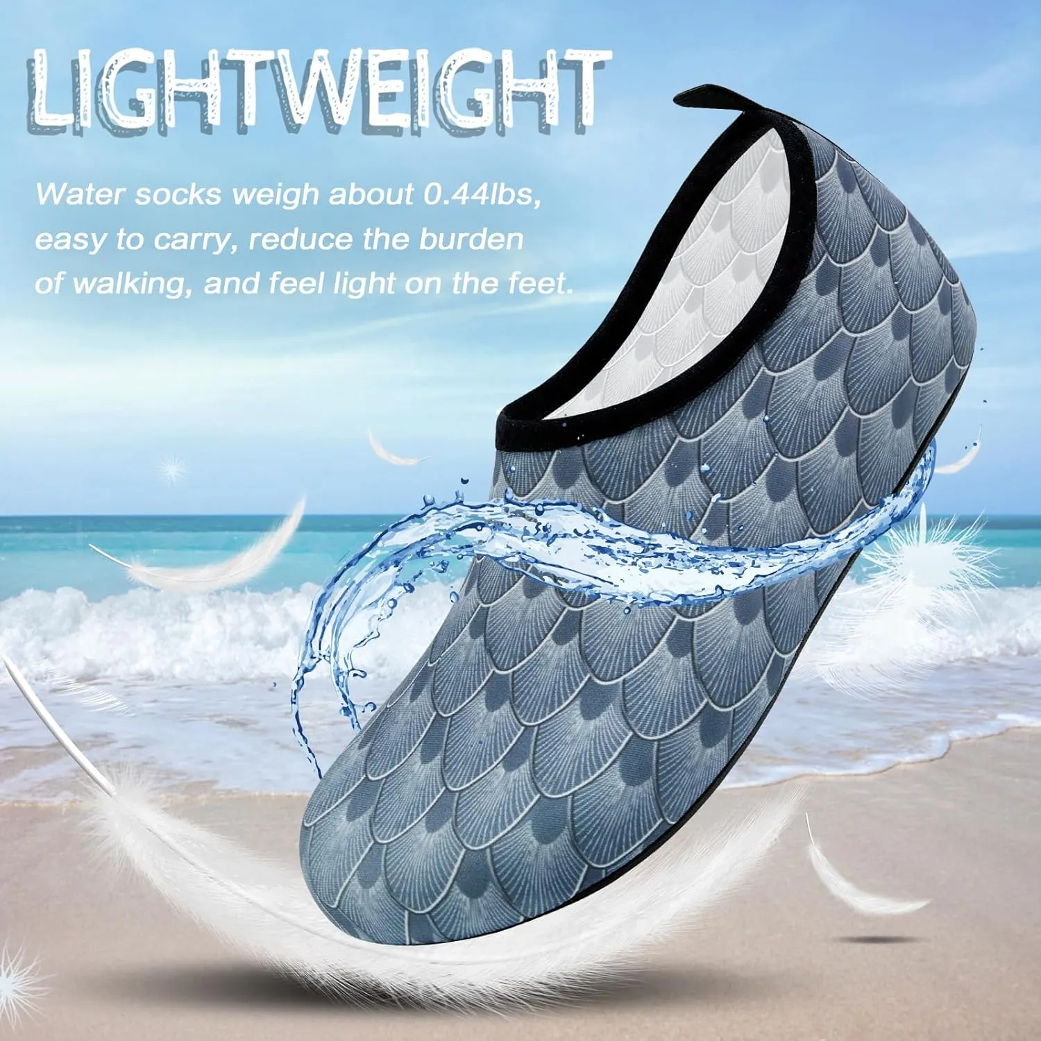 ANLUKE Water Shoes Barefoot Aqua Yoga Socks Quick-Dry Beach Swim Surf Shoes for Women Men
