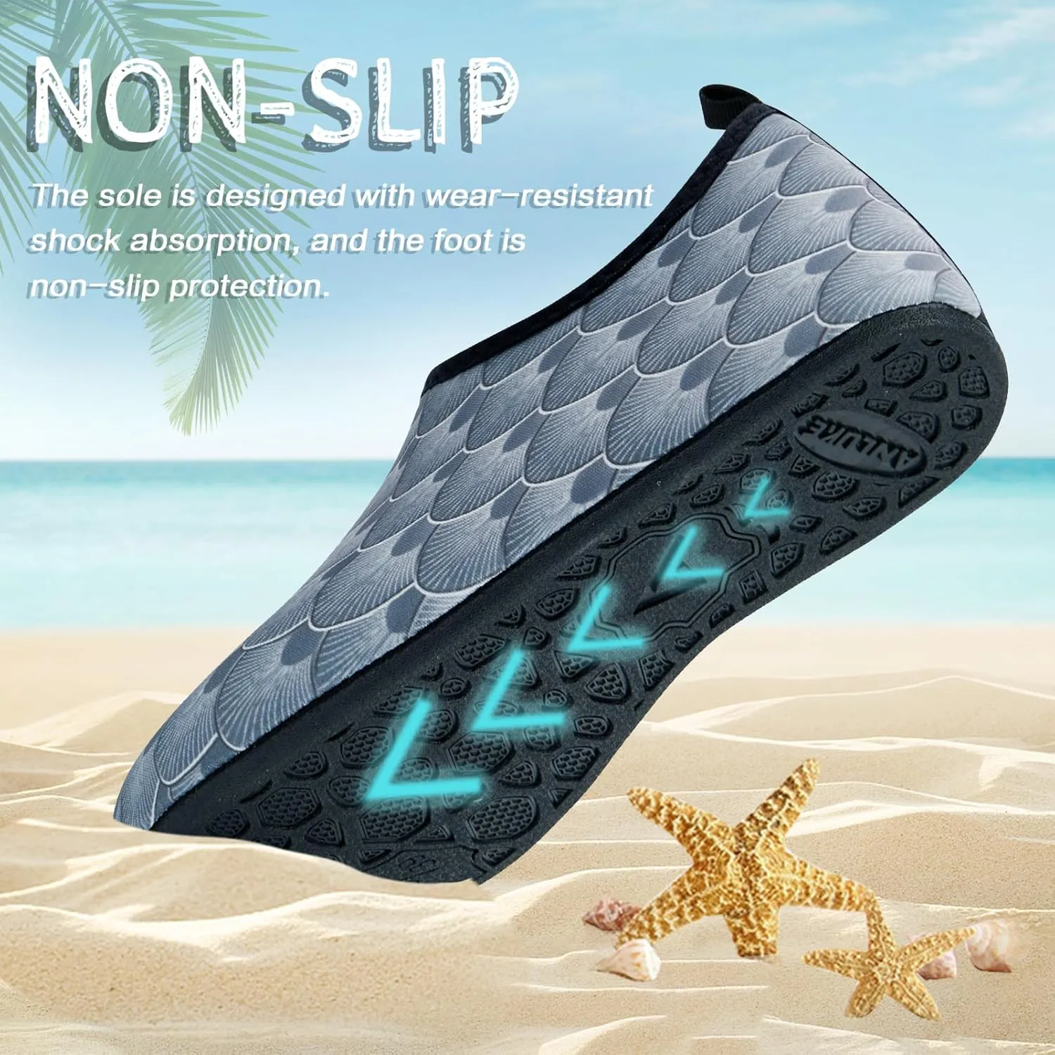 ANLUKE Water Shoes Barefoot Aqua Yoga Socks Quick-Dry Beach Swim Surf Shoes for Women Men