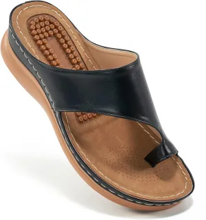 Aomigoct Sandals for Women Wedge Shoes: Comfortable Orthopedic Sandals Womens Dressy Summer Flip Flops Casual Walking Wedges