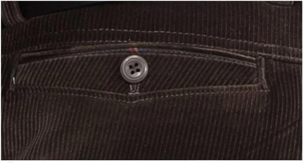 Autumn Elastic Corduroy Pants, Men Business Midlife Pants, Stylish Jogger Wine Red Trousers