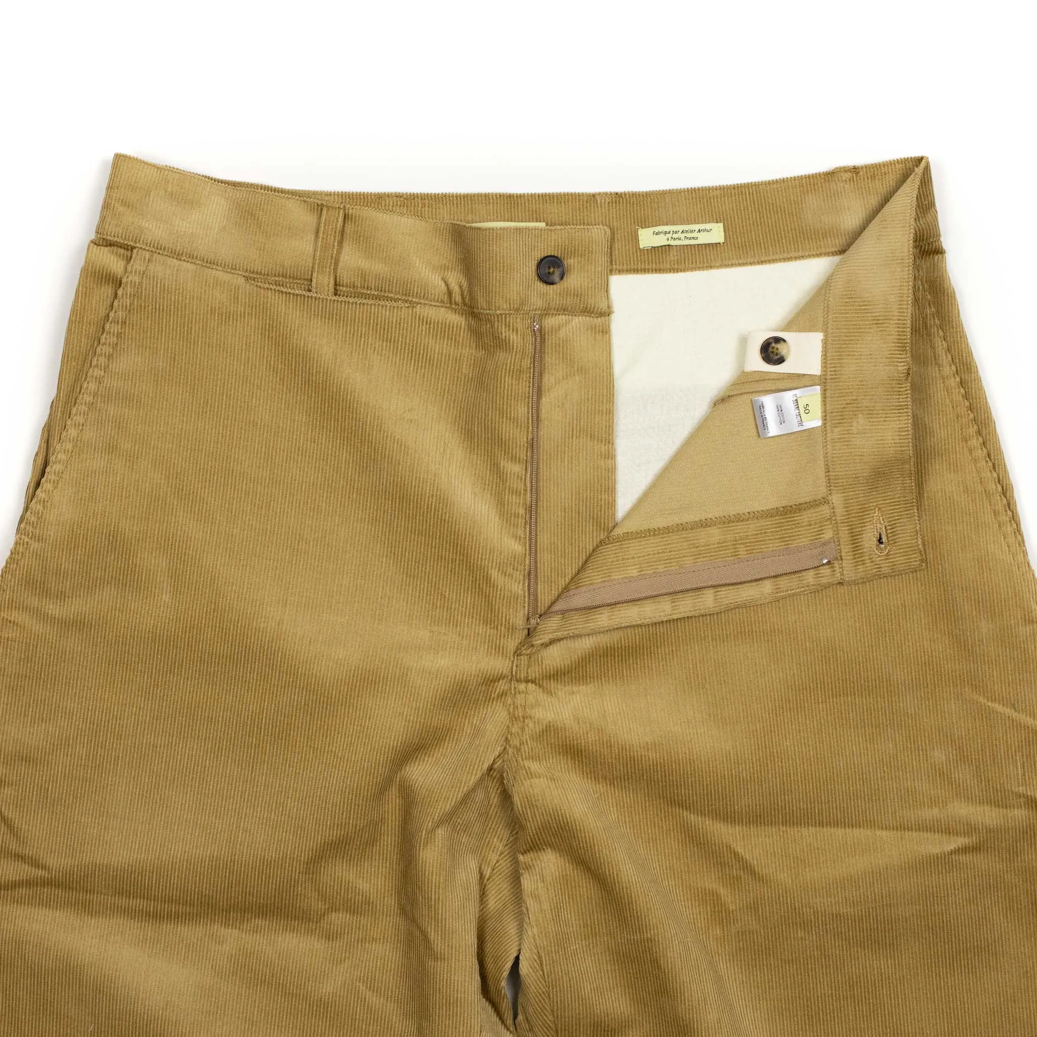 Balloon trousers in gold cotton corduroy