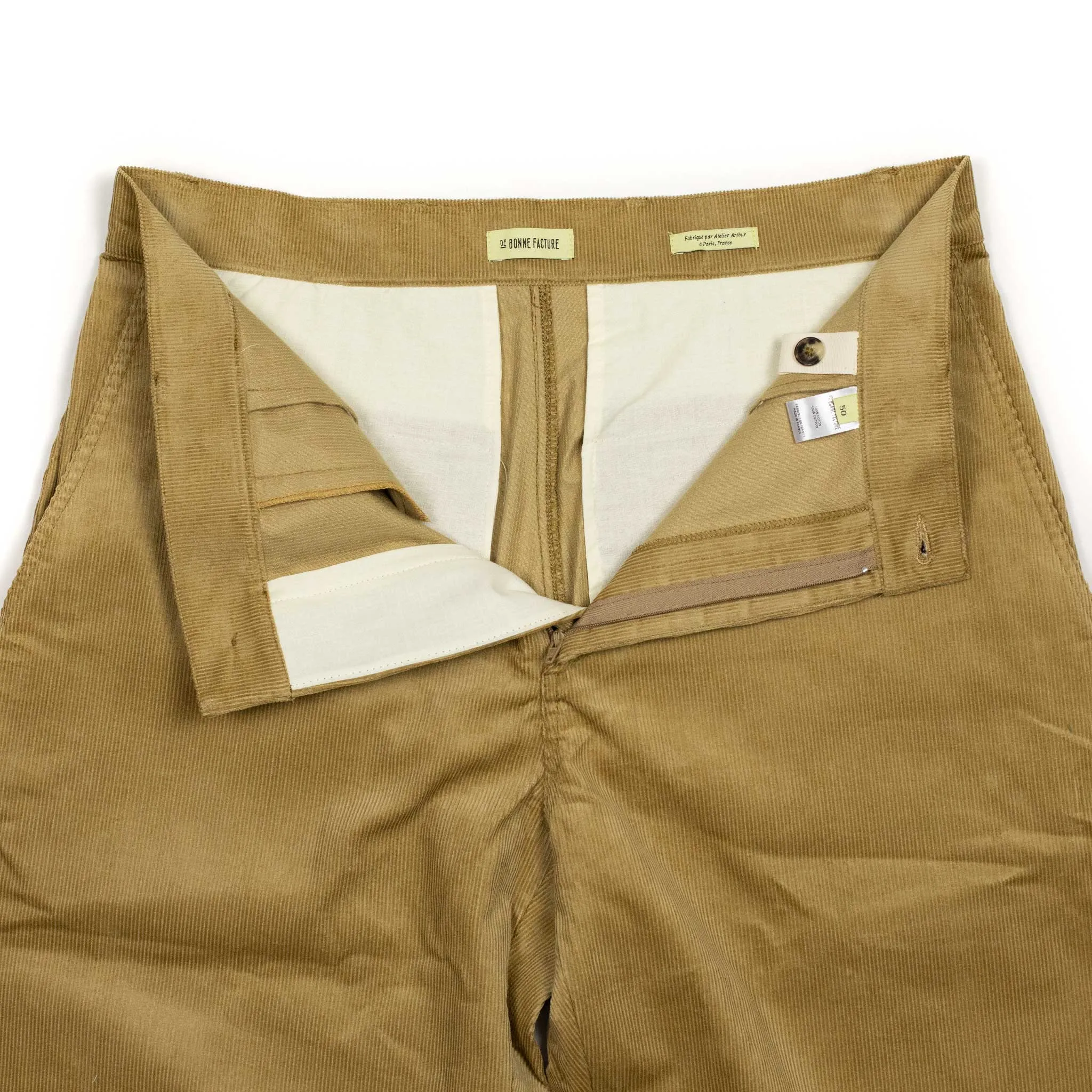 Balloon trousers in gold cotton corduroy