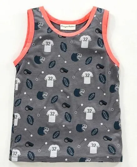 Baseball Printed Tshirt - Grey