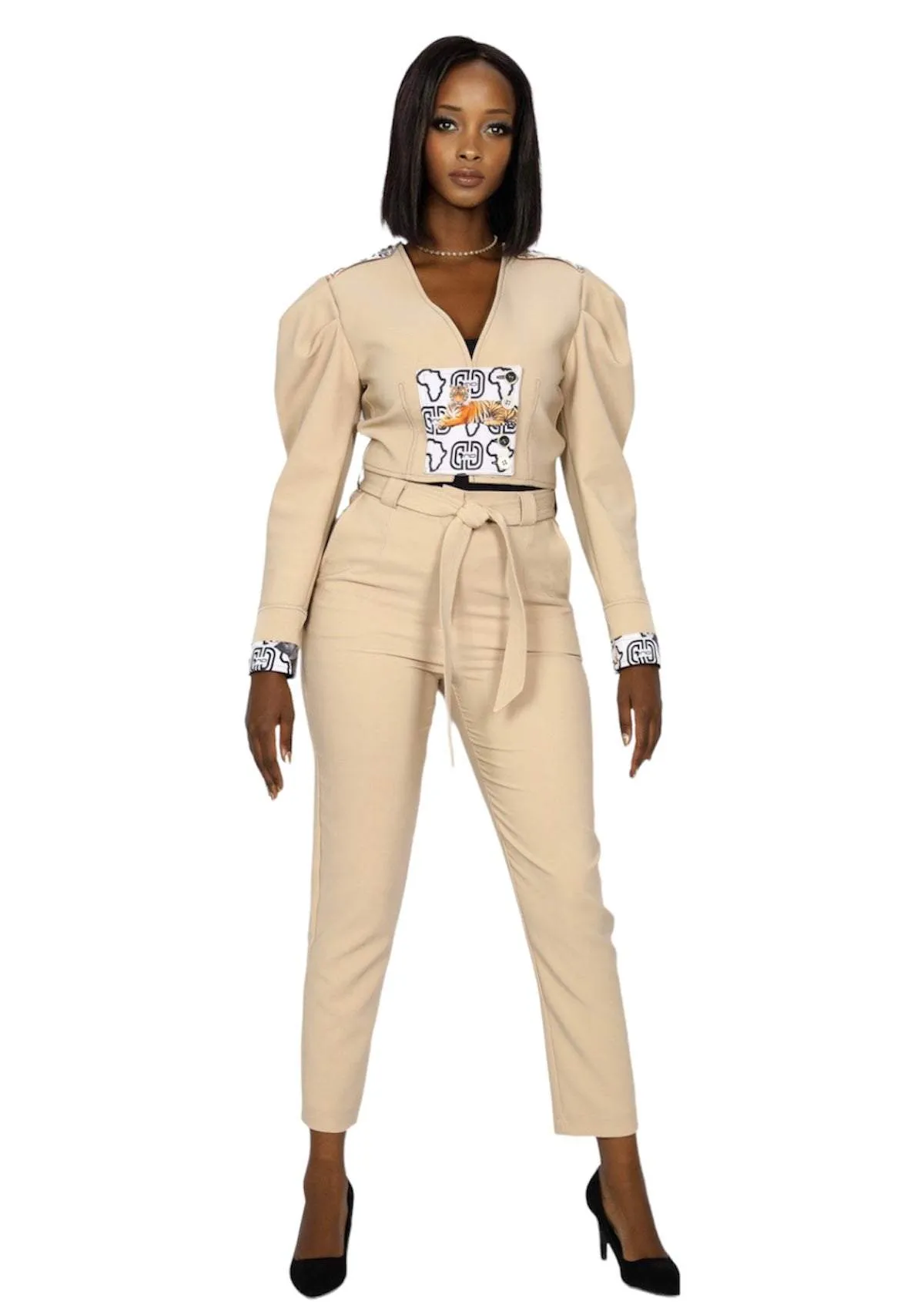 Beige African Office Suit