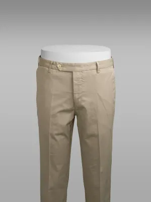 Beige cotton supima sport trousers