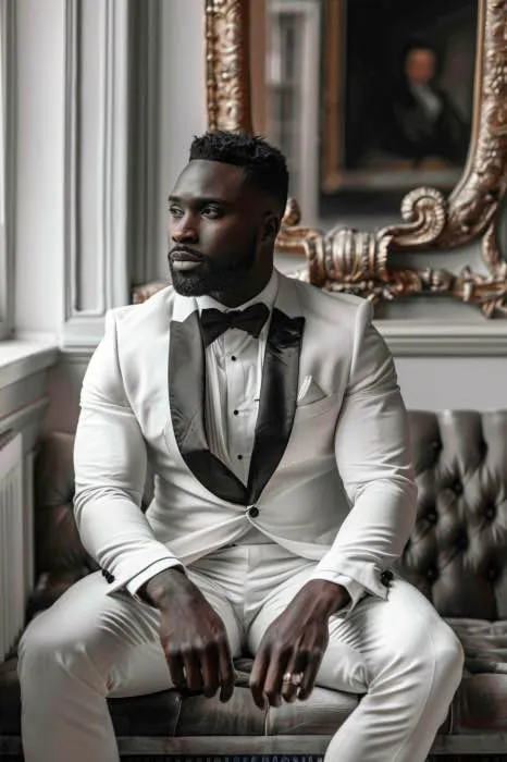 Brody Royal GentlemanWhite slim Fit Men Tuxedos Suit