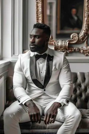 Brody Royal GentlemanWhite slim Fit Men Tuxedos Suit