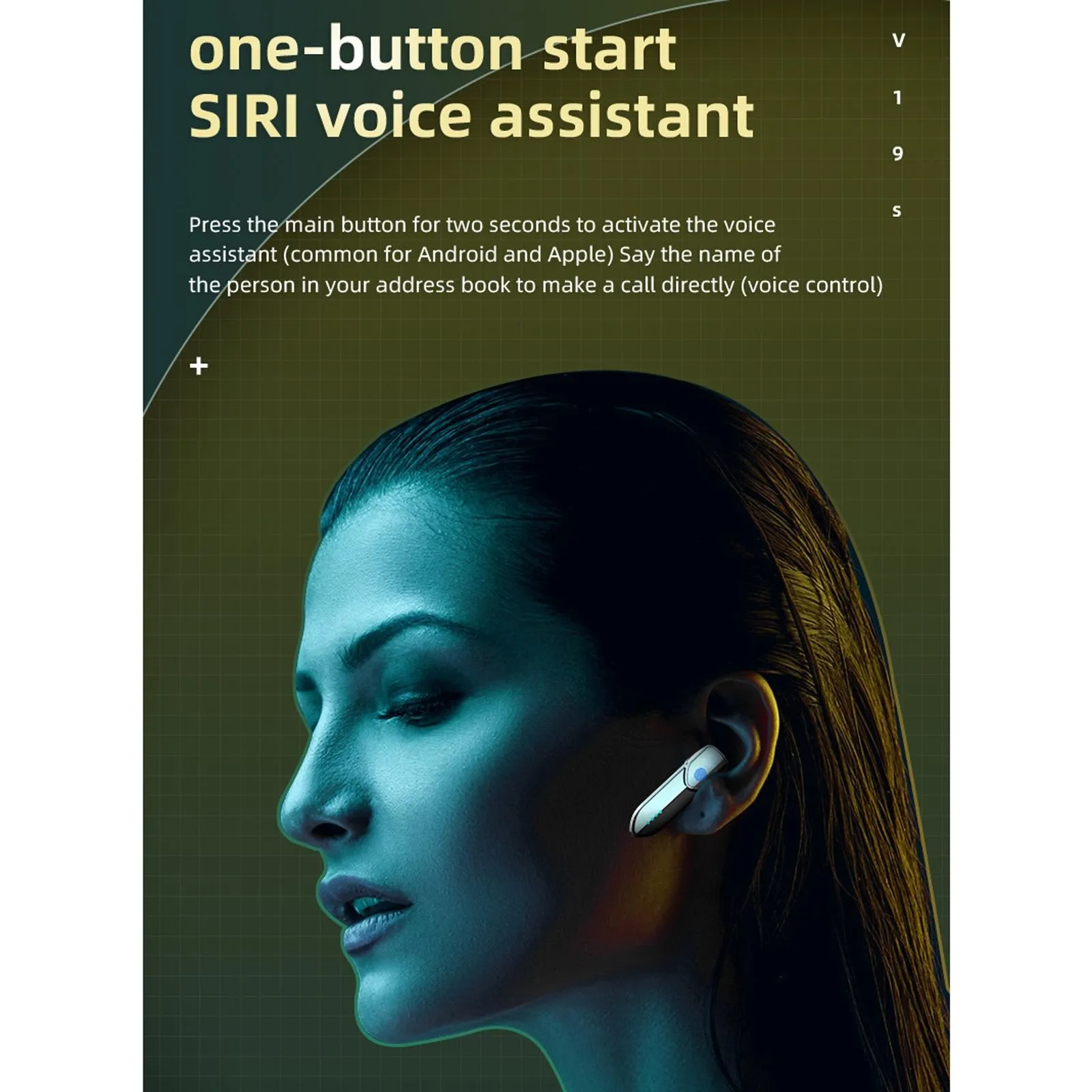Business Style Bluetooth 5.0 Earphone with Fingerprint Touch