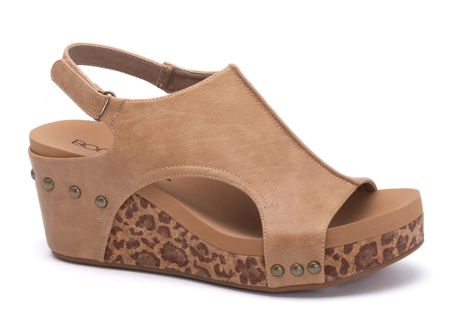 Corkys "Carley" in Taupe Smooth Leopard