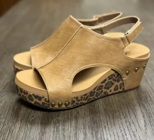 Corkys "Carley" in Taupe Smooth Leopard