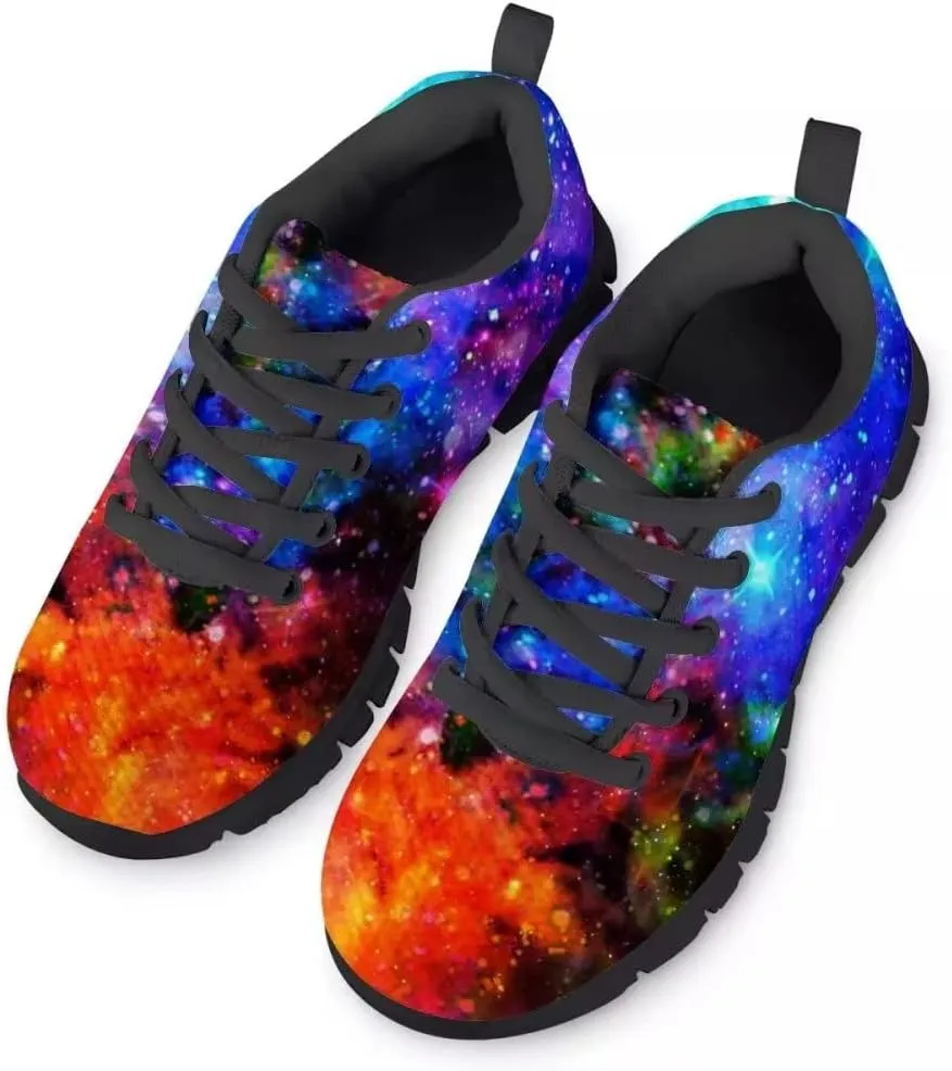 Dellukee Boys Girls Fashion Sneakers Kids Orange/Yellow/Blue/Black Solid Color Polka Dot Walking Running Shoes