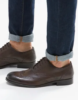 Dune Leather Brogues In Brown