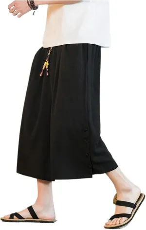 Embroidery Harem Pants Casual Spring Summer Men Baggy Trousers Streetwear Sweatpants Male Loose s1 Black8 XS