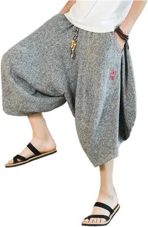 Embroidery Harem Pants Casual Spring Summer Men Baggy Trousers Streetwear Sweatpants Male Loose s11 Grey8 XXL
