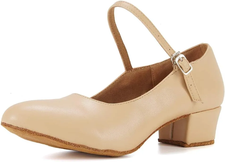 HIPPOSEUS Women Closed Toe Dance Shoes Latin Ballroom Salsa Character Pumps Shoes,L042