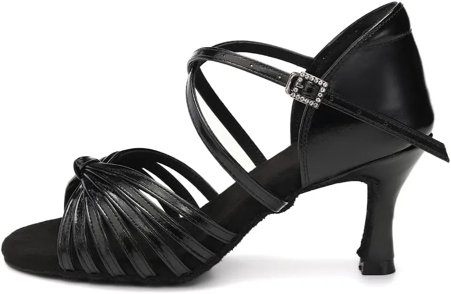 HIPPOSEUS Women's Professional Latin Dance Shoes Open Toe Ballroom Salsa Dance Heels,Model 1219