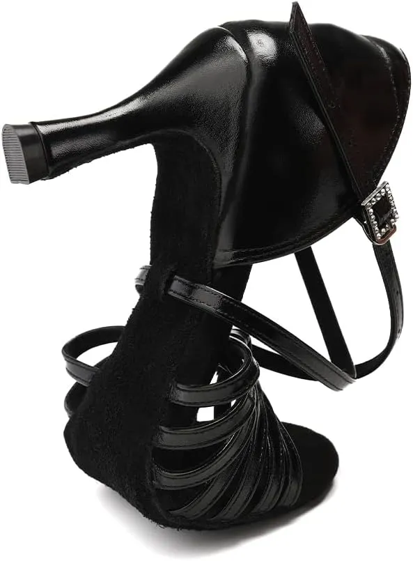 HIPPOSEUS Women's Professional Latin Dance Shoes Open Toe Ballroom Salsa Dance Heels,Model 1219