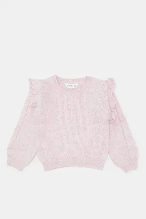 Infant Girls Lilac Knitted Pullover