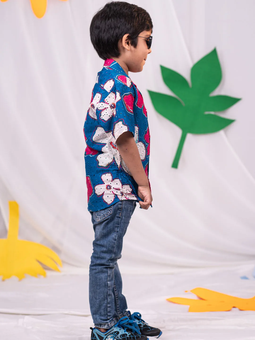 Jashvi Boys' Blue Ethnic Shirt