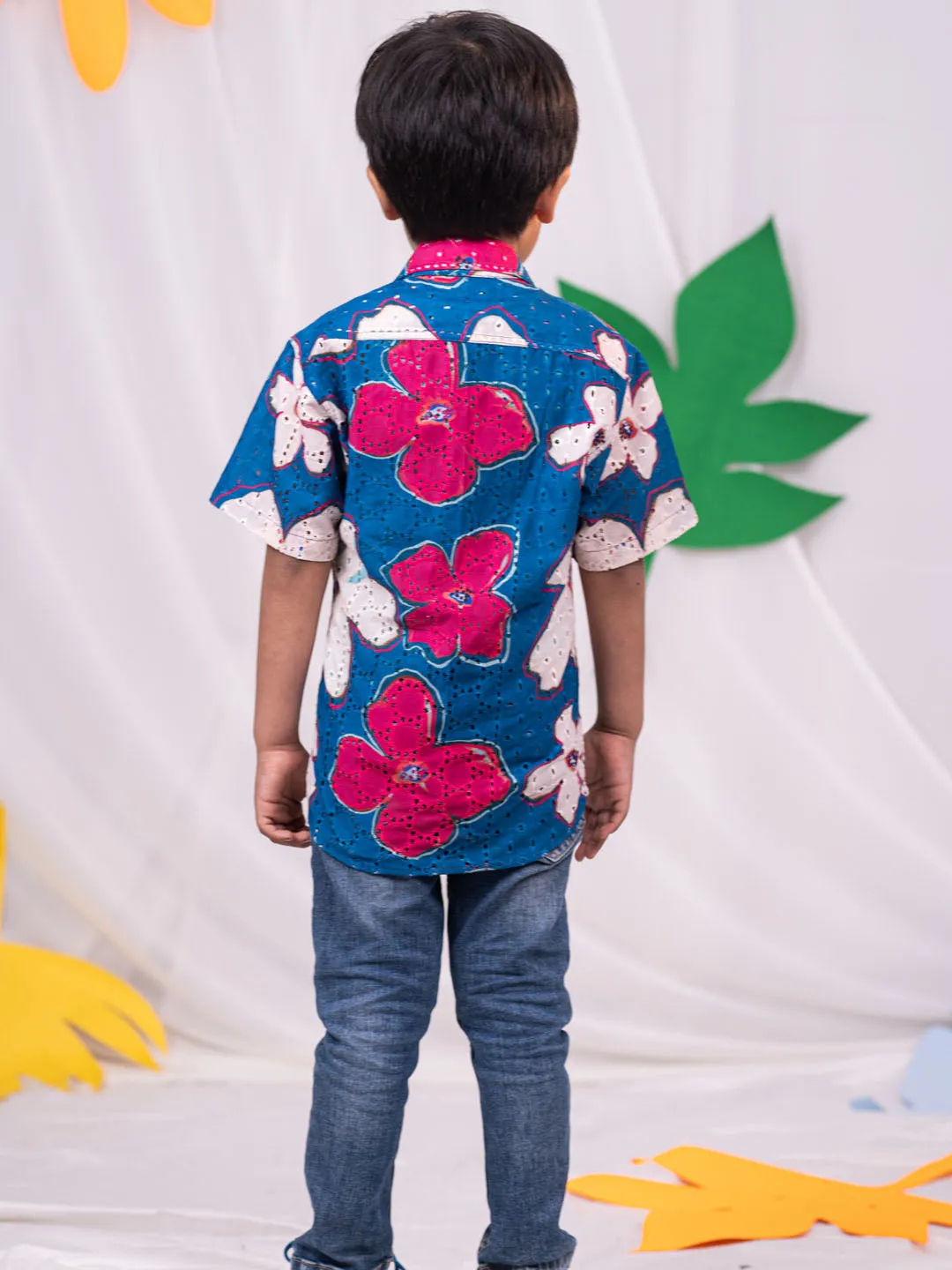 Jashvi Boys' Blue Ethnic Shirt