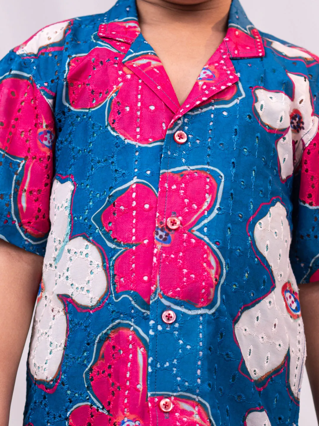Jashvi Boys' Blue Ethnic Shirt