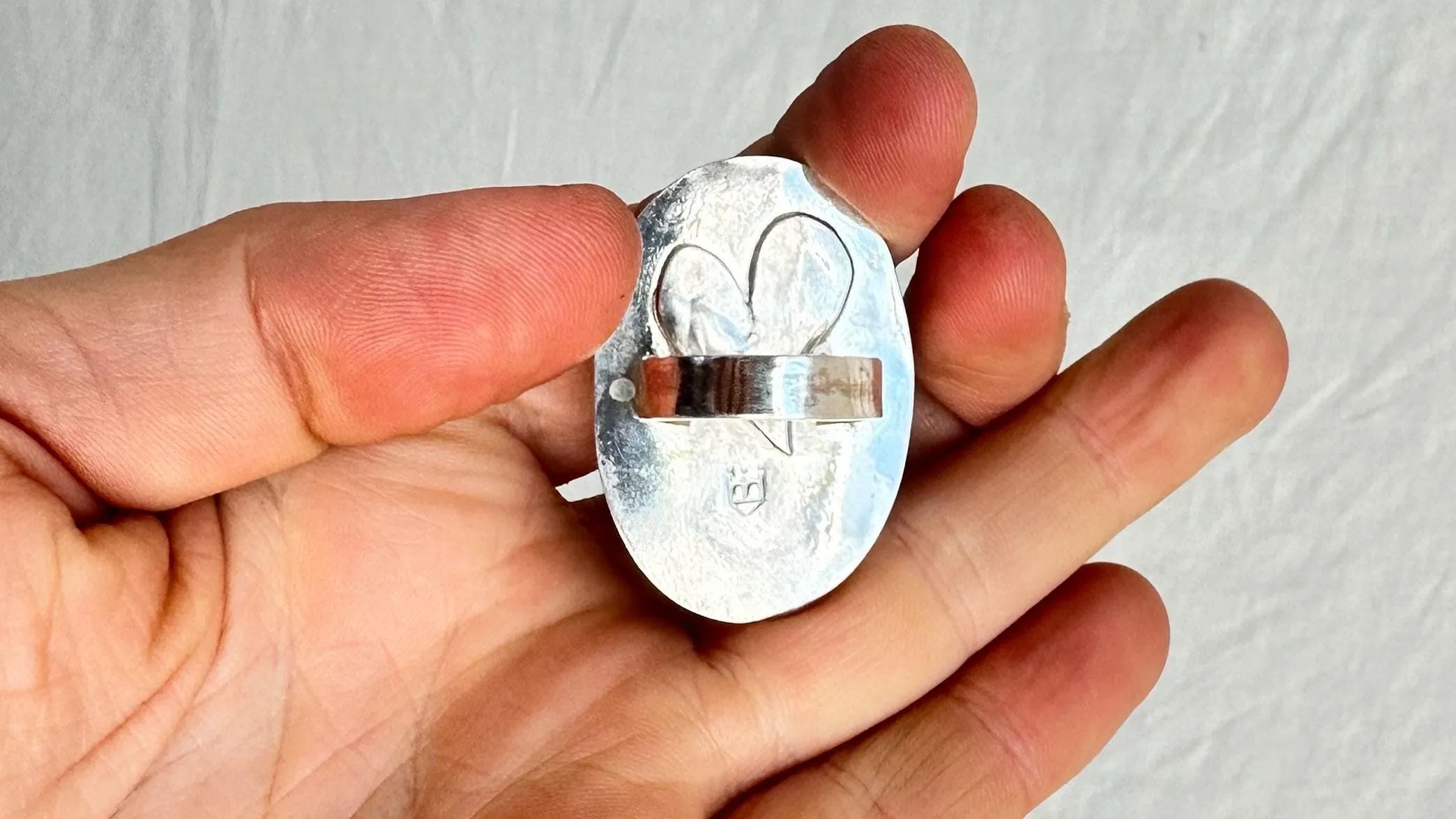 Labradorite Ring. Sterling Silver. Size 5. 0623