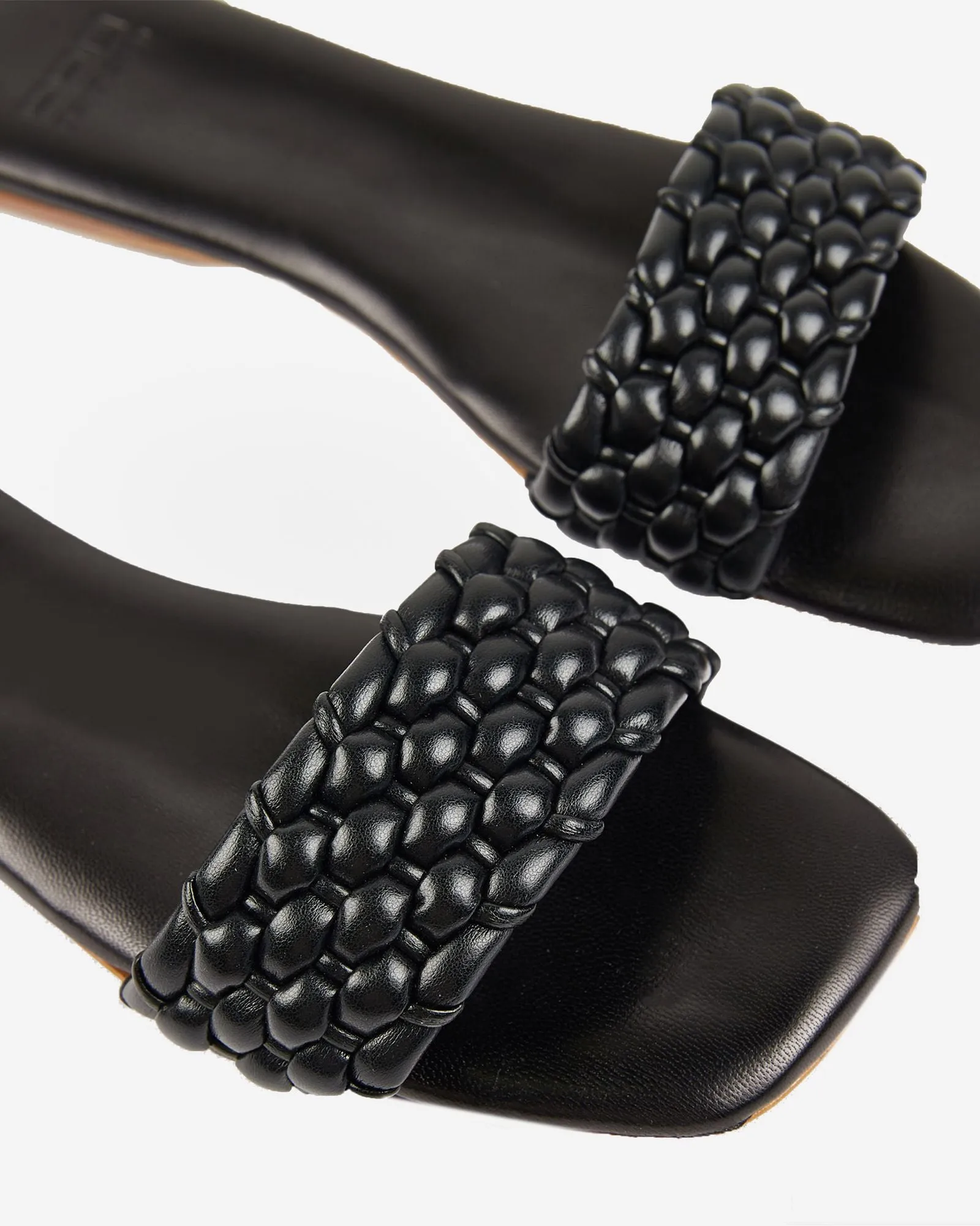 Leather slide sandals