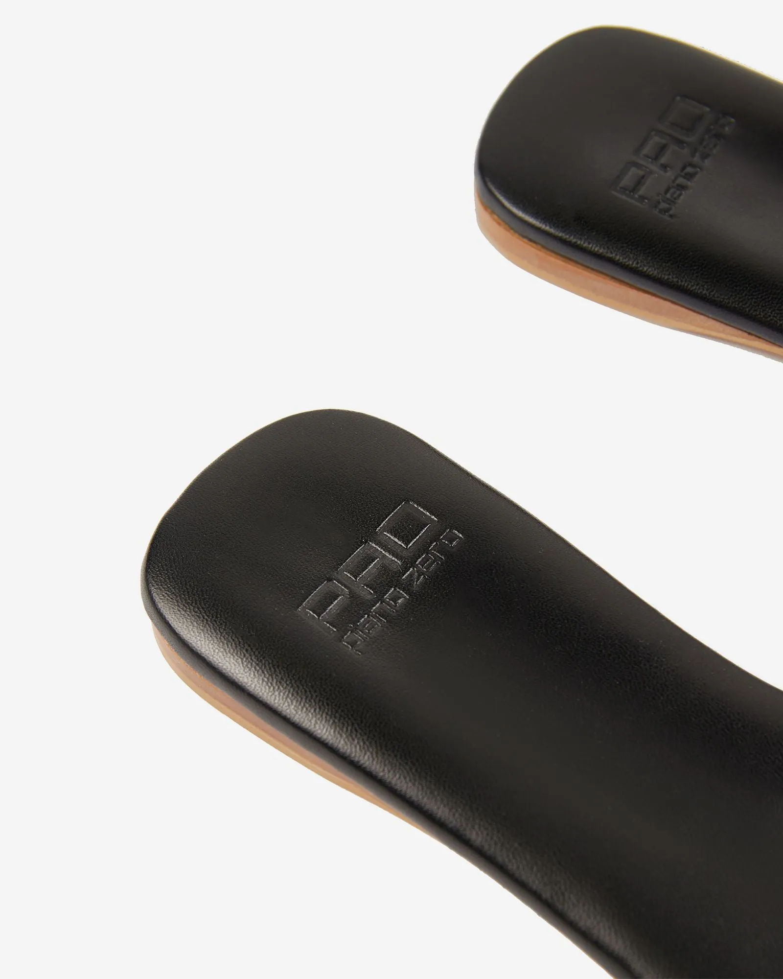 Leather slide sandals