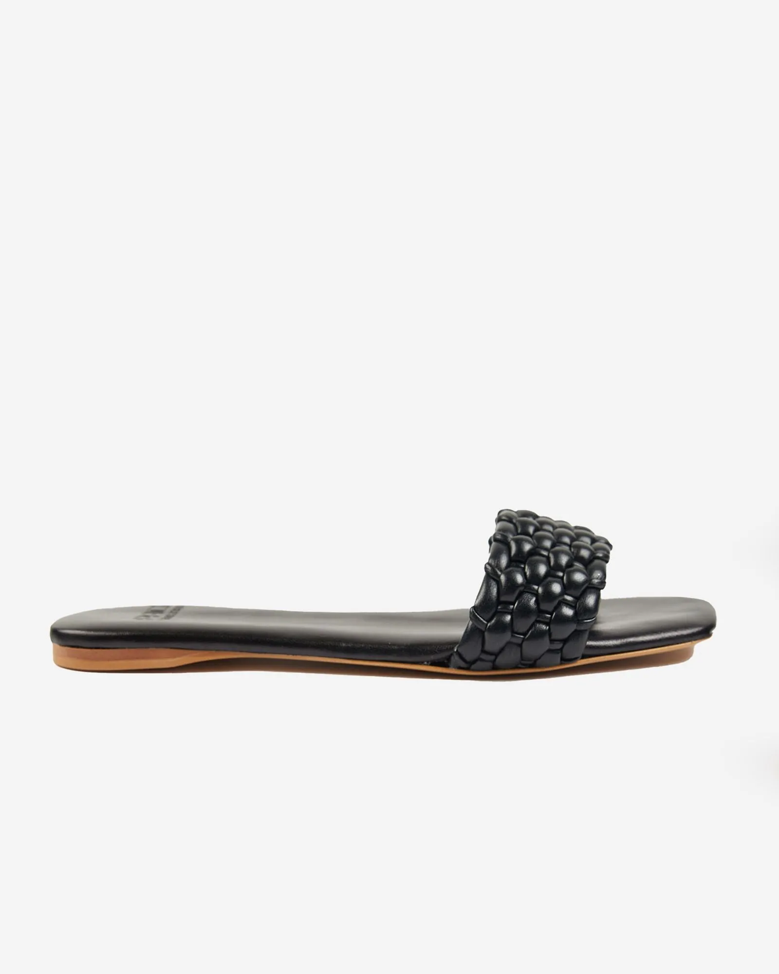 Leather slide sandals