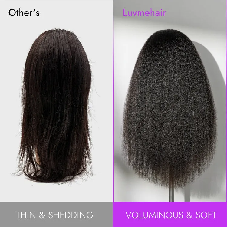 Luvme Too Easy Texture™ Wig Kinky Straight Flexi-Fit Drawstring Glueless Headband Wig (Get Free Trendy Headbands)
