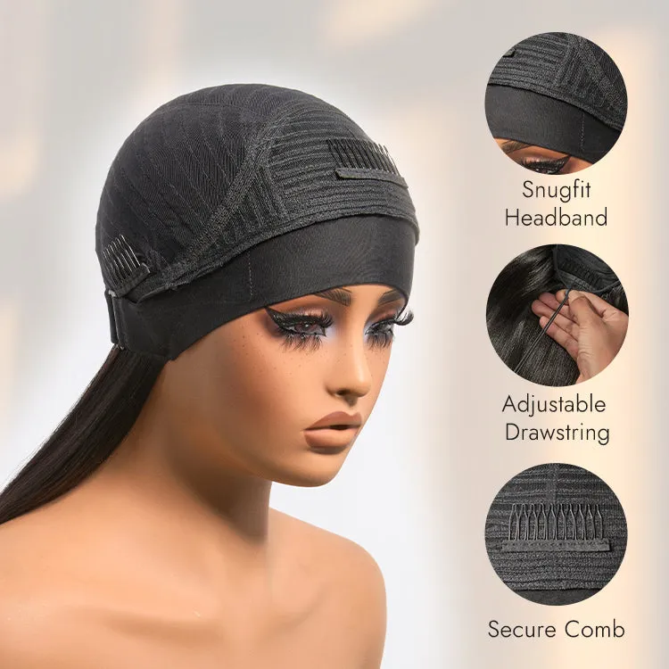 Luvme Too Easy Texture™ Wig Kinky Straight Flexi-Fit Drawstring Glueless Headband Wig (Get Free Trendy Headbands)