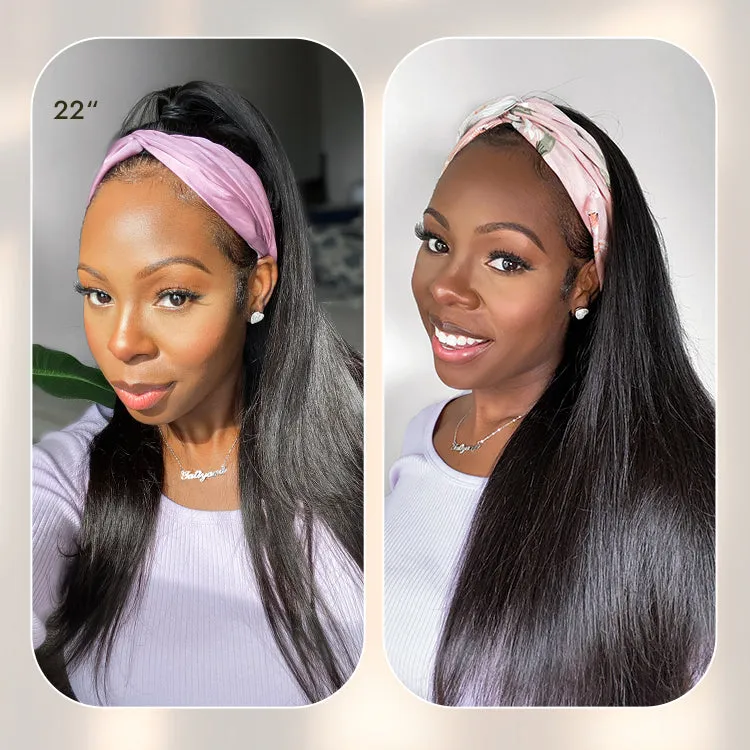 Luvme Too Easy Texture™ Wig Kinky Straight Flexi-Fit Drawstring Glueless Headband Wig (Get Free Trendy Headbands)