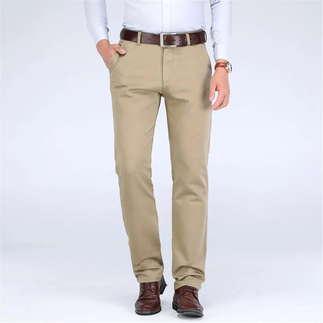 Man Formal Business Straight Trousers, Male Spring Autumn Khaki Casual Pants