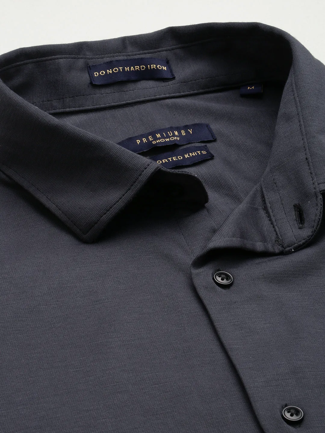 Men Grey Casual Cotton Shirt