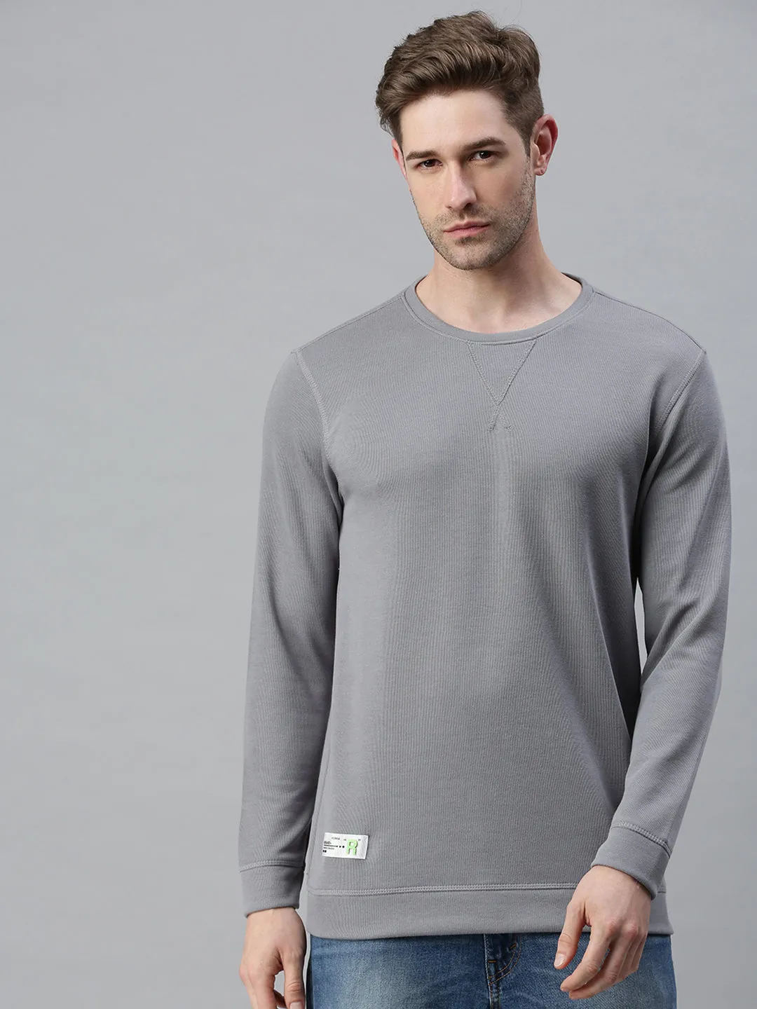 Men Grey Casual Sweatshirt