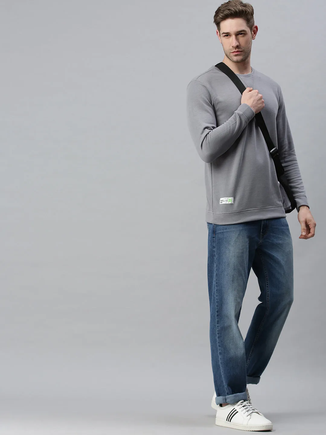 Men Grey Casual Sweatshirt