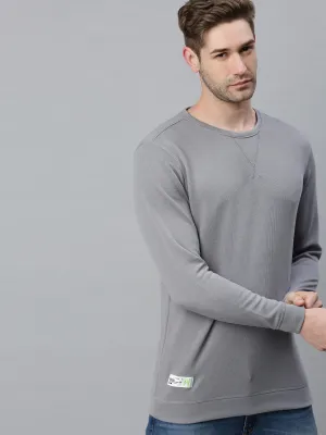 Men Grey Casual Sweatshirt