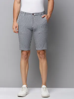 Men Grey Regular Fit Checked Cotton Shorts