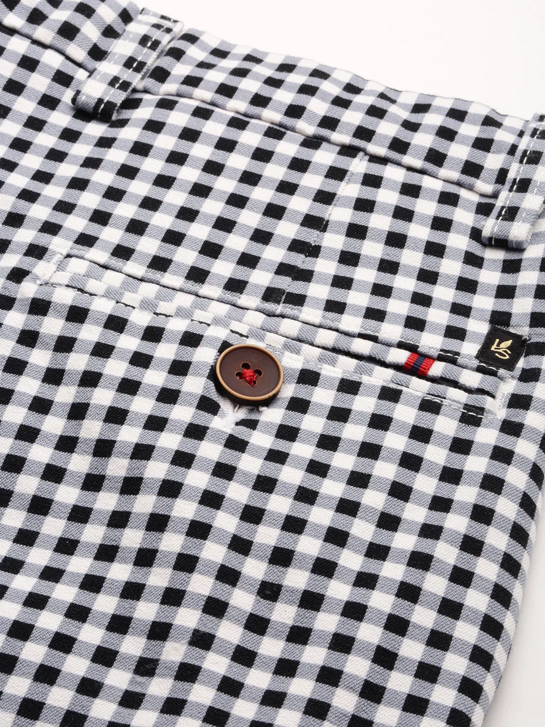 Men Grey Regular Fit Checked Cotton Shorts